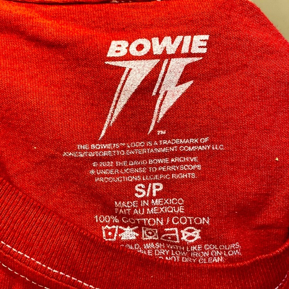 Unisex Red Cotton David Bowie short sleeve crew neck Shirt Crane Graphic S/P - Picture 3 of 4